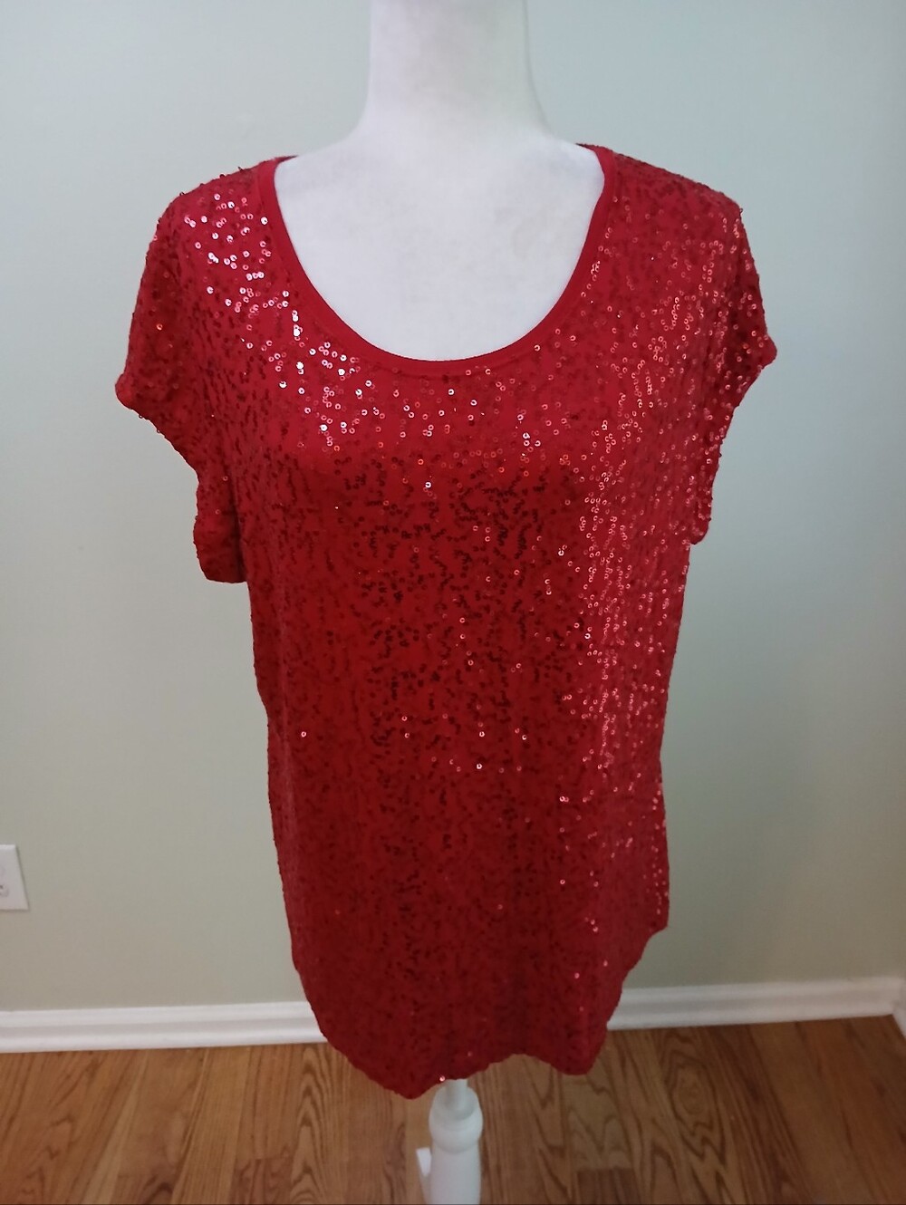 Madison Sequin Scoop Neck Top